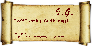 Ivánszky Gyöngyi névjegykártya